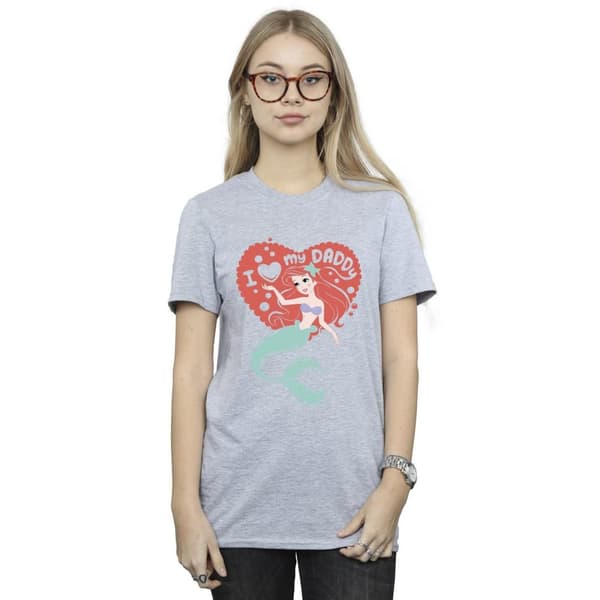 Disney Womens/Ladies The Little Mermaid Love Daddy Cotton Boyfriend T-Shirt