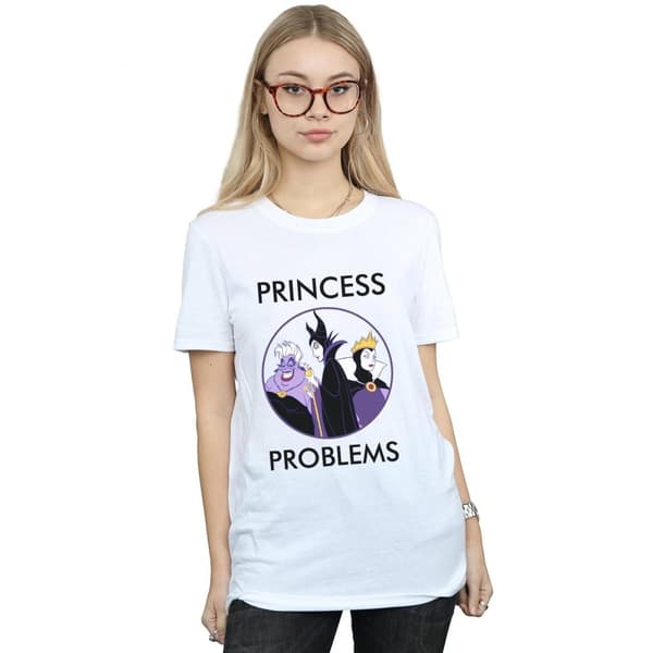 Disney Dam/Lady Villains Princess Huvudvärk Bomull Boyfriend T-shirt
