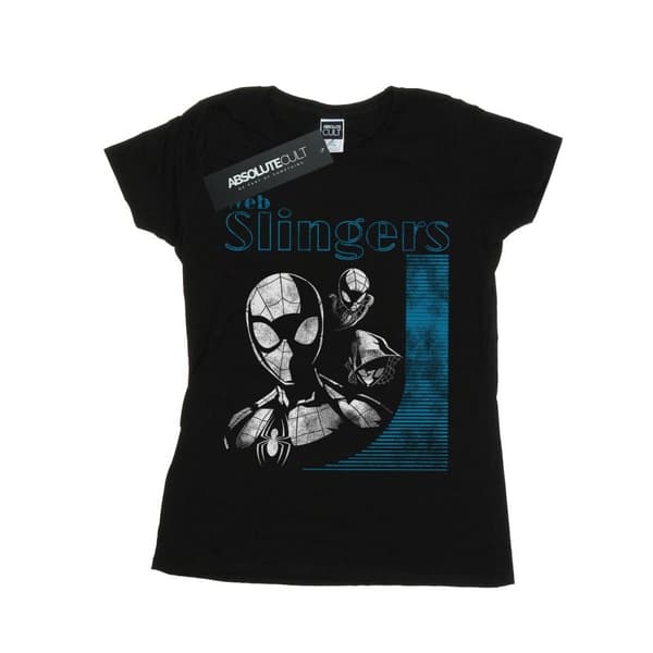 Marvel Womens/Ladies Spider-Man Web Slingers Cotton T-Shirt Black S