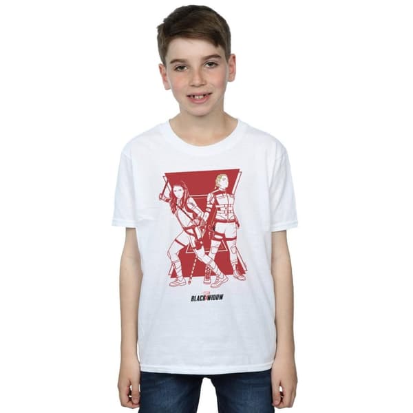 Marvel Boys Black Widow Movie Sisters Silhouette T-Shirt