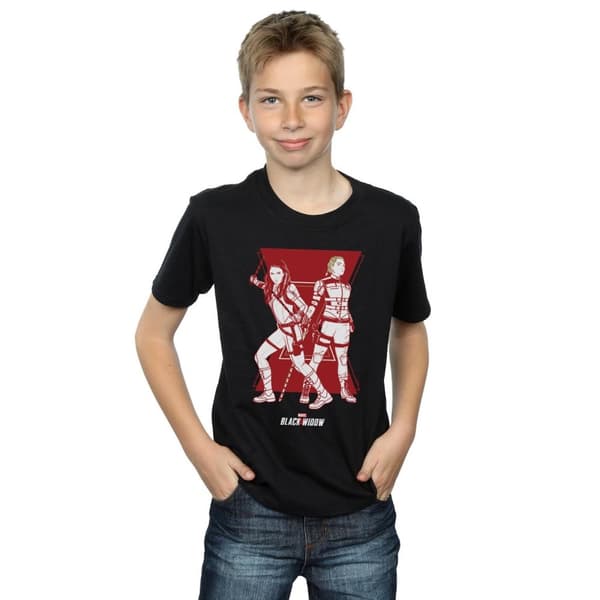 Marvel Boys Black Widow Movie Sisters Silhouette T-Shirt
