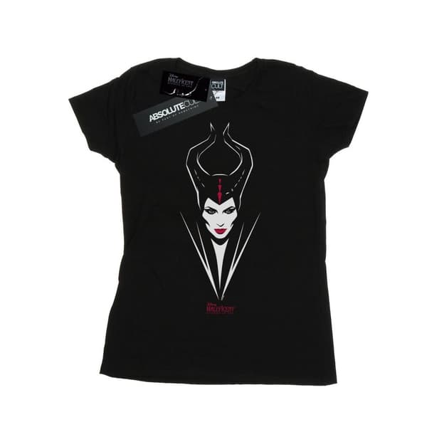 Disney Womens/Ladies Maleficent Mistress Of Evil Face Cotton T-Shirt Black XL