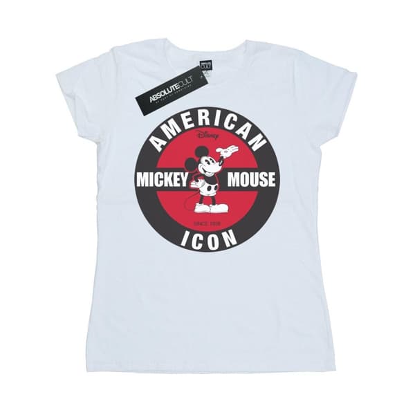 Disney Womens/Ladies Mickey Mouse American Icon Cotton T-Shirt