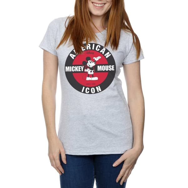 Disney Womens/Ladies Mickey Mouse American Icon Cotton T-Shirt