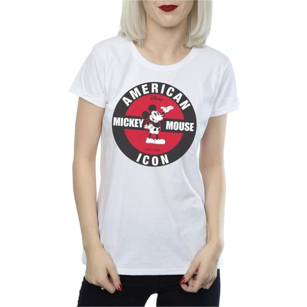 Disney Womens/Ladies Mickey Mouse American Icon Cotton T-Shirt