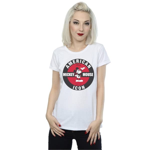 Disney Womens/Ladies Mickey Mouse American Icon Cotton T-Shirt