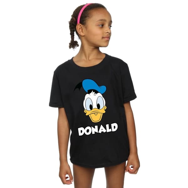 Disney Girls Donald Duck Face Cotton T-Shirt