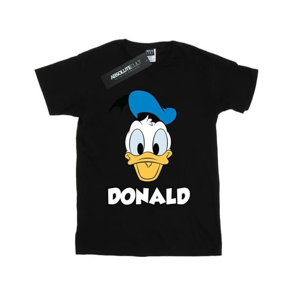 Disney Girls Donald Duck Face Cotton T-Shirt