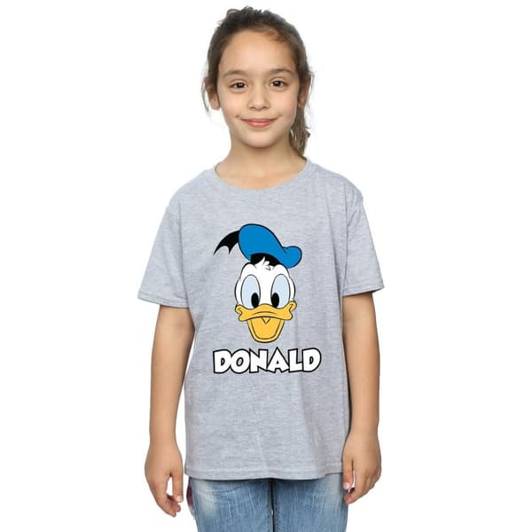 Disney Girls Donald Duck Face Cotton T-Shirt
