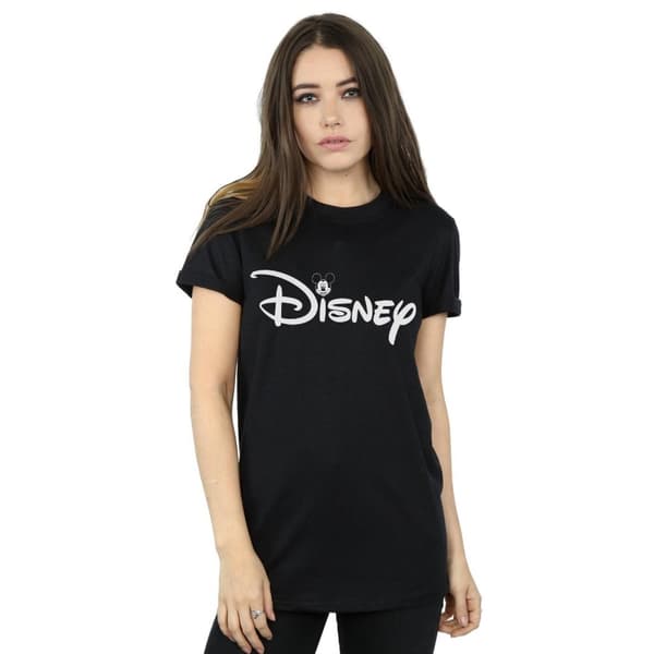 Disney Womens/Ladies Mickey Mouse Head Logo Cotton Boyfriend T-Shirt