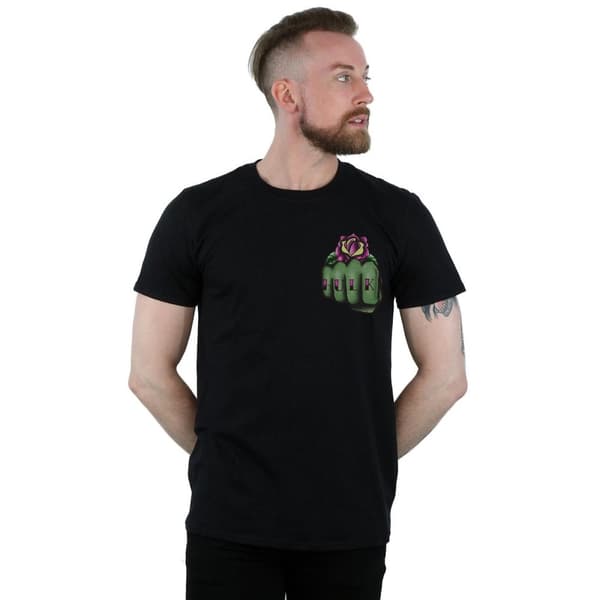 Marvel Mens Hulk Tattoo Fist T-shirt med brösttryck