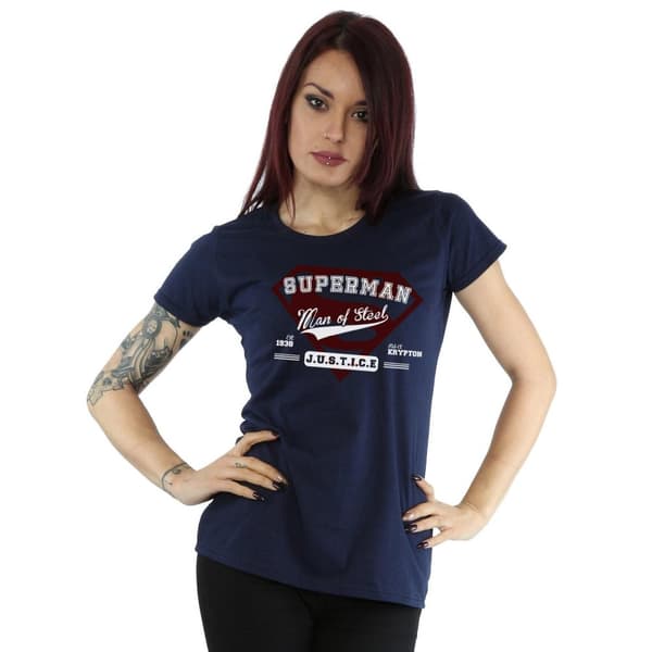 DC Comics Dam/Tjej - Superman Man Of Steel - Bomulls-T-shirt
