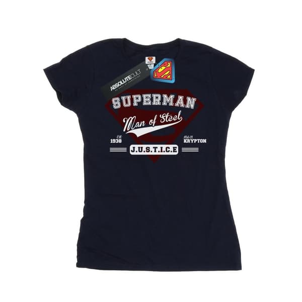 DC Comics Dam/Tjej - Superman Man Of Steel - Bomulls-T-shirt Navy Blue S