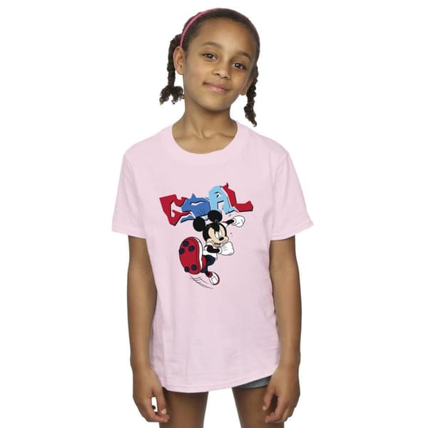 Disney Flickor Musse Pigg Mål Striker Pose Bomulls-T-shirt