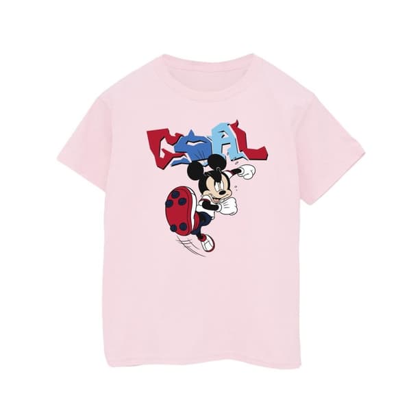 Disney Flickor Musse Pigg Mål Striker Pose Bomulls-T-shirt