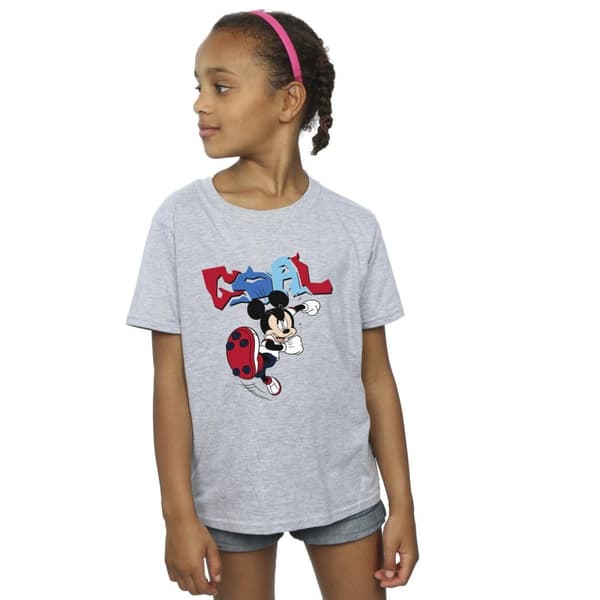 Disney Flickor Musse Pigg Mål Striker Pose Bomulls-T-shirt