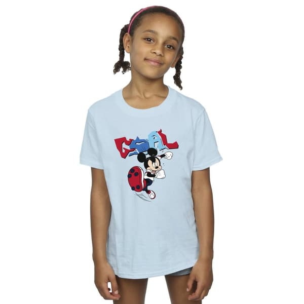 Disney Flickor Musse Pigg Mål Striker Pose Bomulls-T-shirt