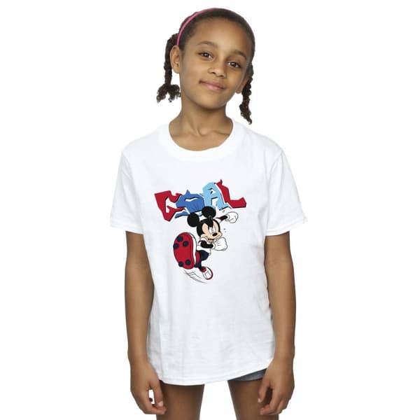 Disney Flickor Musse Pigg Mål Striker Pose Bomulls-T-shirt
