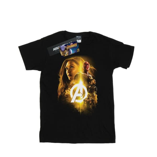 Marvel Girls Avengers Infinity War Vision Witch Team Up Cotton T-Shirt Black 7-8 Years