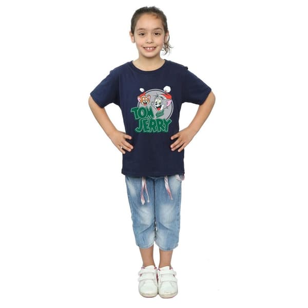 Tom And Jerry Girls Christmas Greetings Cotton T-Shirt
