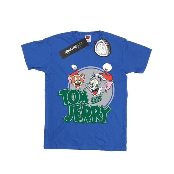 Tom And Jerry Girls Christmas Greetings Cotton T-Shirt