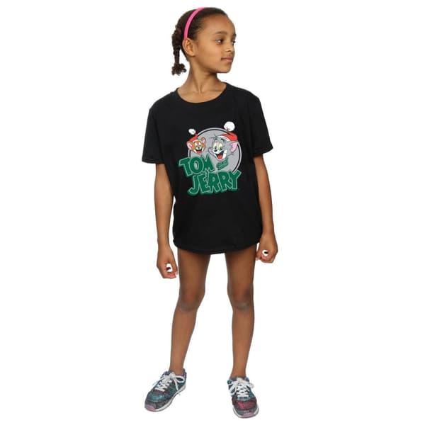 Tom And Jerry T-shirt i bomull med julhälsningar för flickor