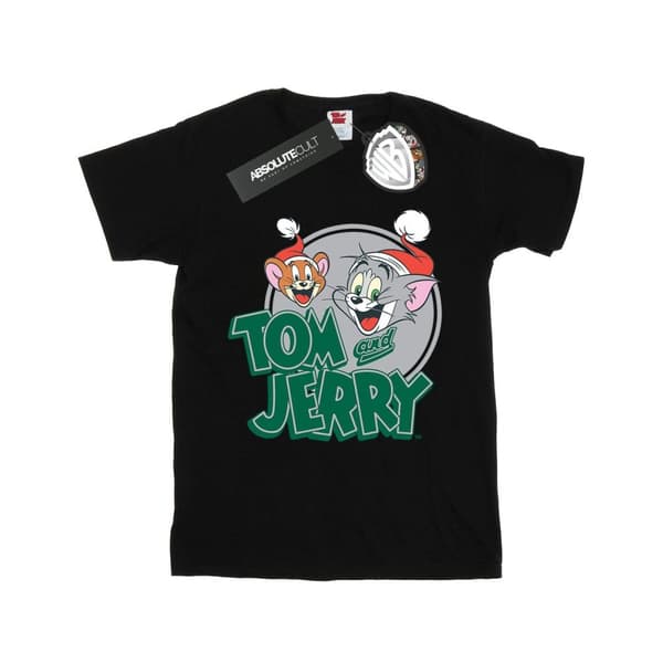 Tom And Jerry T-shirt i bomull med julhälsningar för flickor