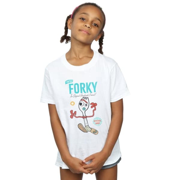 Disney T-shirt i bomull för flickor Toy Story 4 Forky Handmade Friend