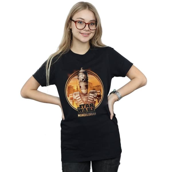Star Wars Womens/Ladies The Mandalorian IG-11 Framed Cotton Boyfriend T-Shirt