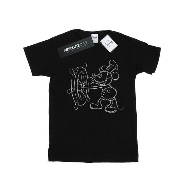Disney Dam/Lady Musse Pigg Ångbåt Sketch Bomull Boyfriend T-shirt