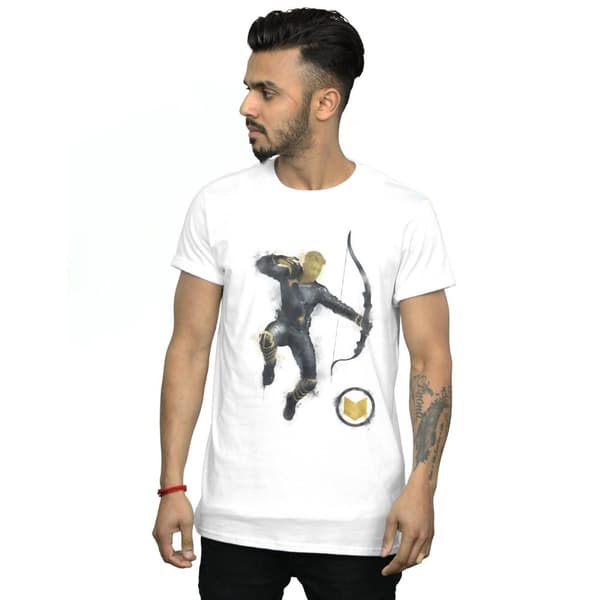 Marvel Mens Avengers Endgame - T-shirt med målad Hawkeye