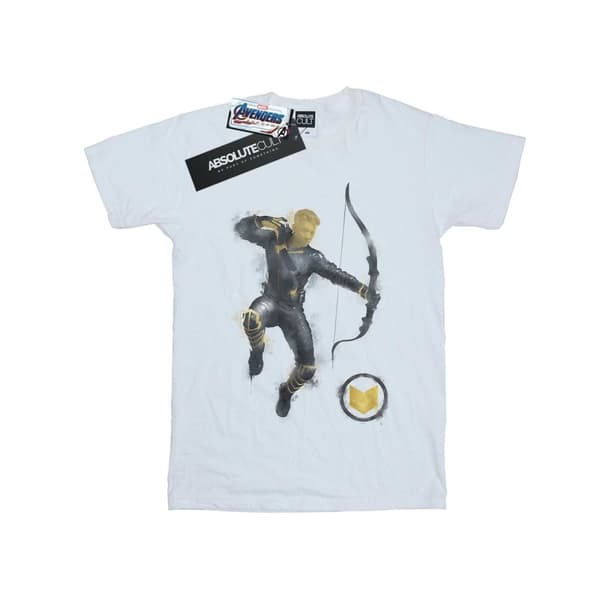 Marvel Mens Avengers Endgame - T-shirt med målad Hawkeye White 4XL