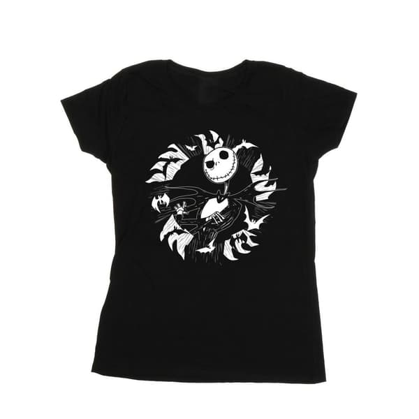 Disney Dam/Tjej - Nightmare Before Christmas Jack Bat Circle - T-shirt i bomull