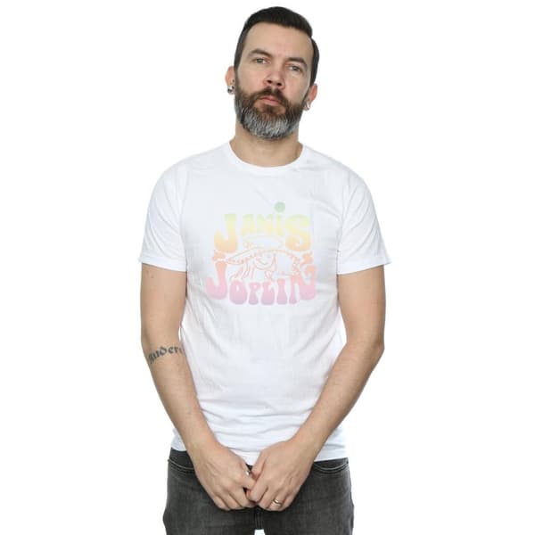 Janis Joplin Mens Pastel Logo T-Shirt