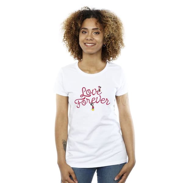 Disney Womens/Ladies Mickey Mouse Love Forever Cotton T-Shirt