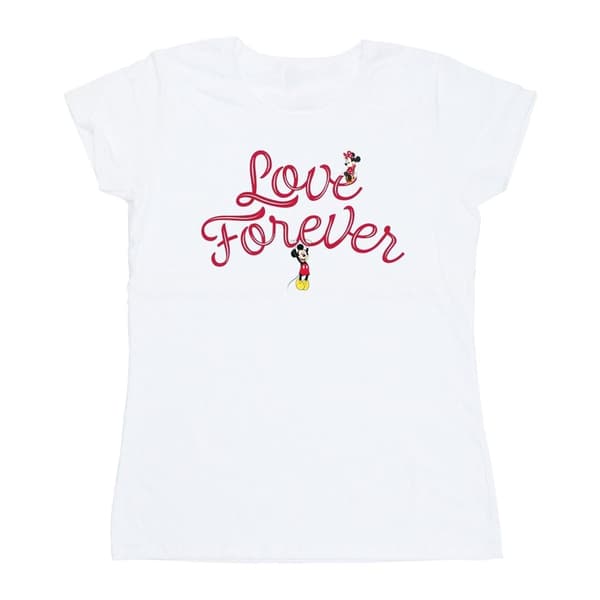 Disney Womens/Ladies Mickey Mouse Love Forever Cotton T-Shirt White L