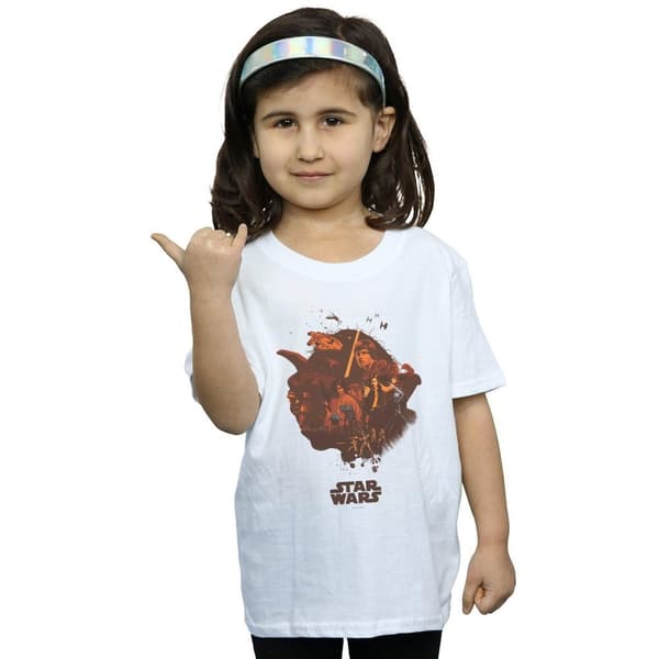 Star Wars Girls Yoda Montage Cotton T-Shirt