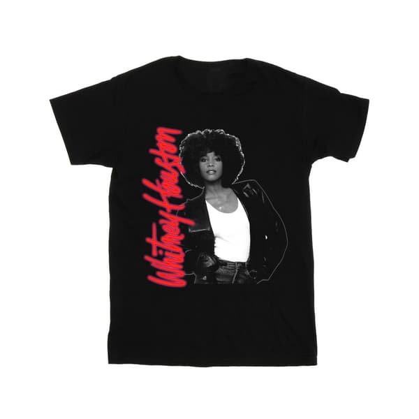 Whitney Houston Dam/dam Whitney Pose Boyfriend T-shirt i bomull