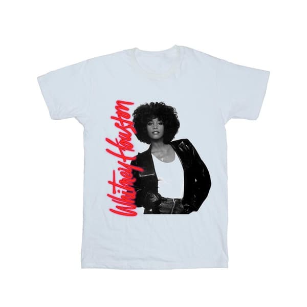 Whitney Houston Dam/dam Whitney Pose Boyfriend T-shirt i bomull