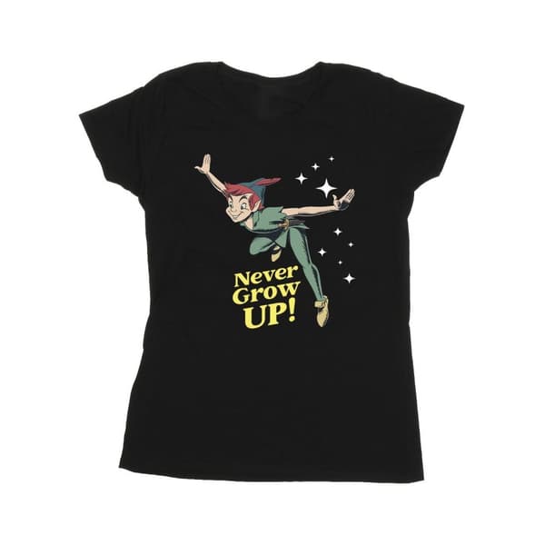 Disney Womens/Ladies Peter Pan Never Grow Up Cotton T-Shirt