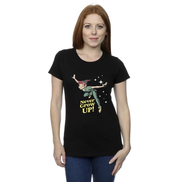 Disney Womens/Ladies Peter Pan Never Grow Up Cotton T-Shirt