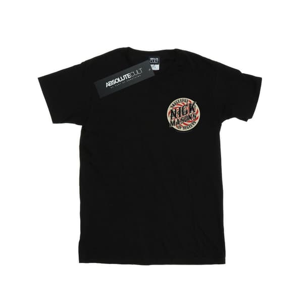 Nick Mason T-shirt i bomull med fuskficka för flickor Black 7-8 Years