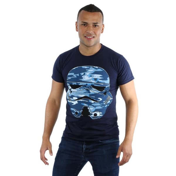 Star Wars Mens Stormtrooper Command Midnight Camo T-Shirt