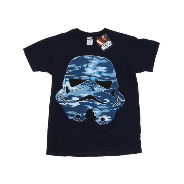 Star Wars Mens Stormtrooper Command Midnight Camo T-Shirt Deep Navy XL