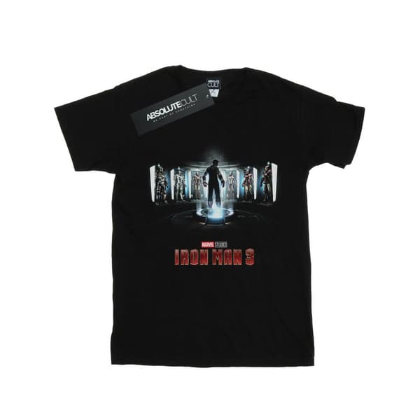 Marvel Studios T-shirt i bomull med affisch från Iron Man 3 för flickor Black 5-6 Years