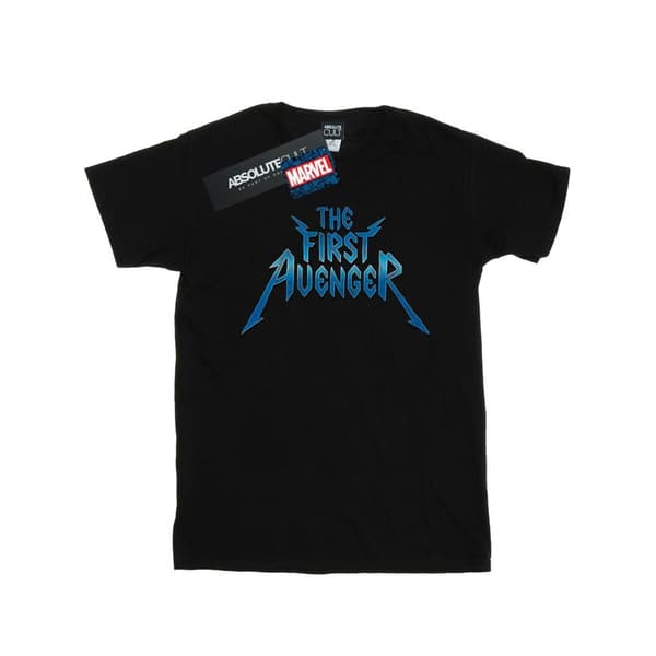 Marvel Womens/Ladies The First Avenger Metal Logo Cotton Boyfriend T-Shirt