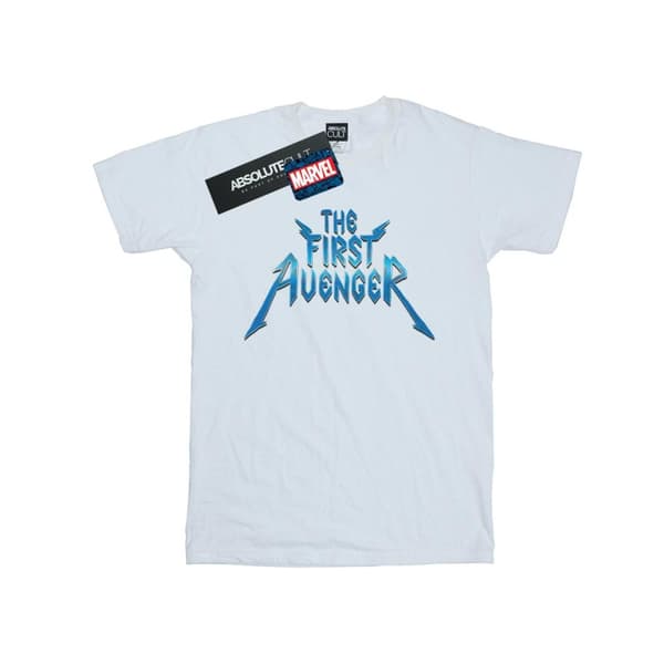 Marvel Womens/Ladies The First Avenger Metal Logo Cotton Boyfriend T-Shirt