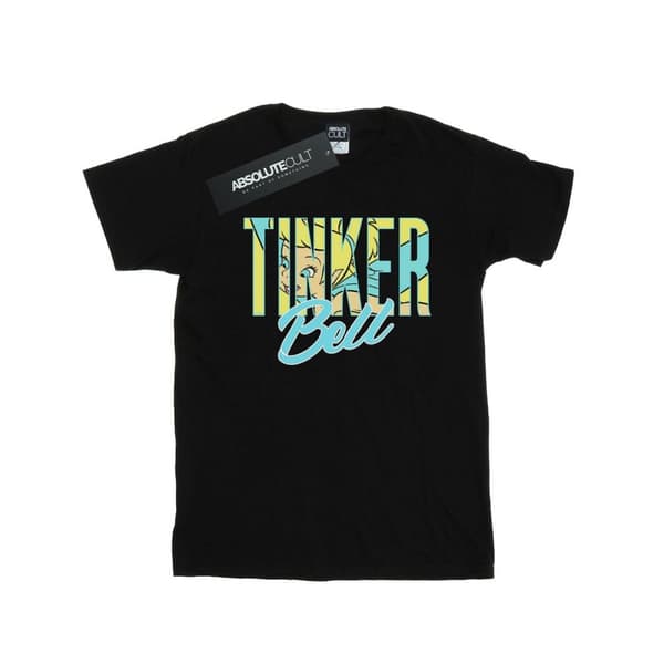 Disney Dam/Tjej Tinker Bell Wording Infill Bomull Boyfriend T-shirt