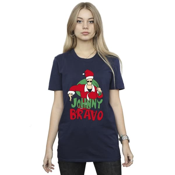 Johnny Bravo Womens/Ladies Johnny Christmas Cotton Boyfriend T-Shirt