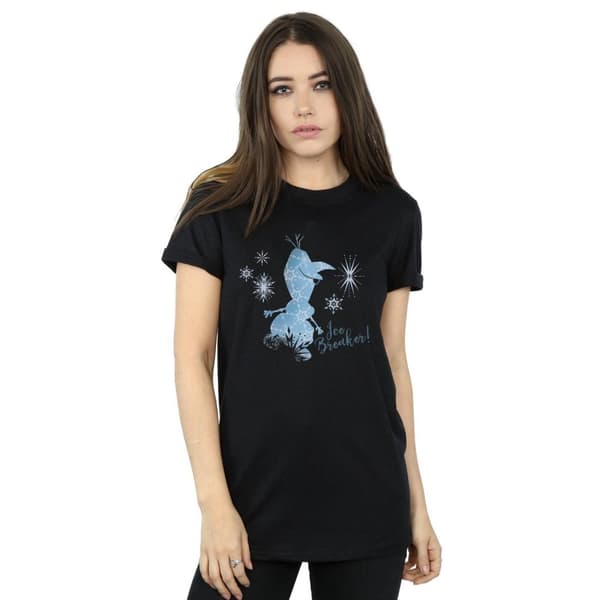 Disney Dam / Dam Frozen 2 Olaf Ice Breaker Boyfriend T-shirt i bomull